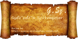 Gyöpös Szilveszter névjegykártya
